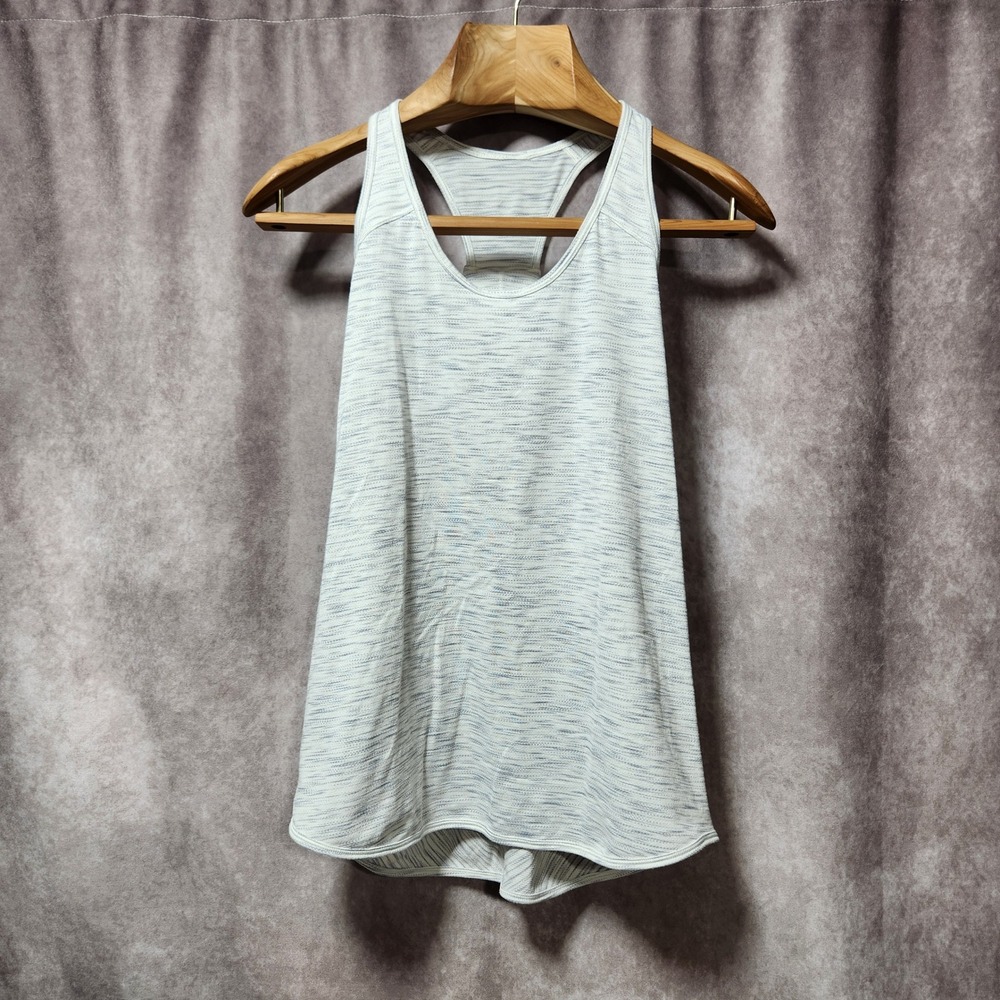 Lululemon Essential Tank Top Hail White Grey Tiger Space Dye Racerback Back Sz 6
